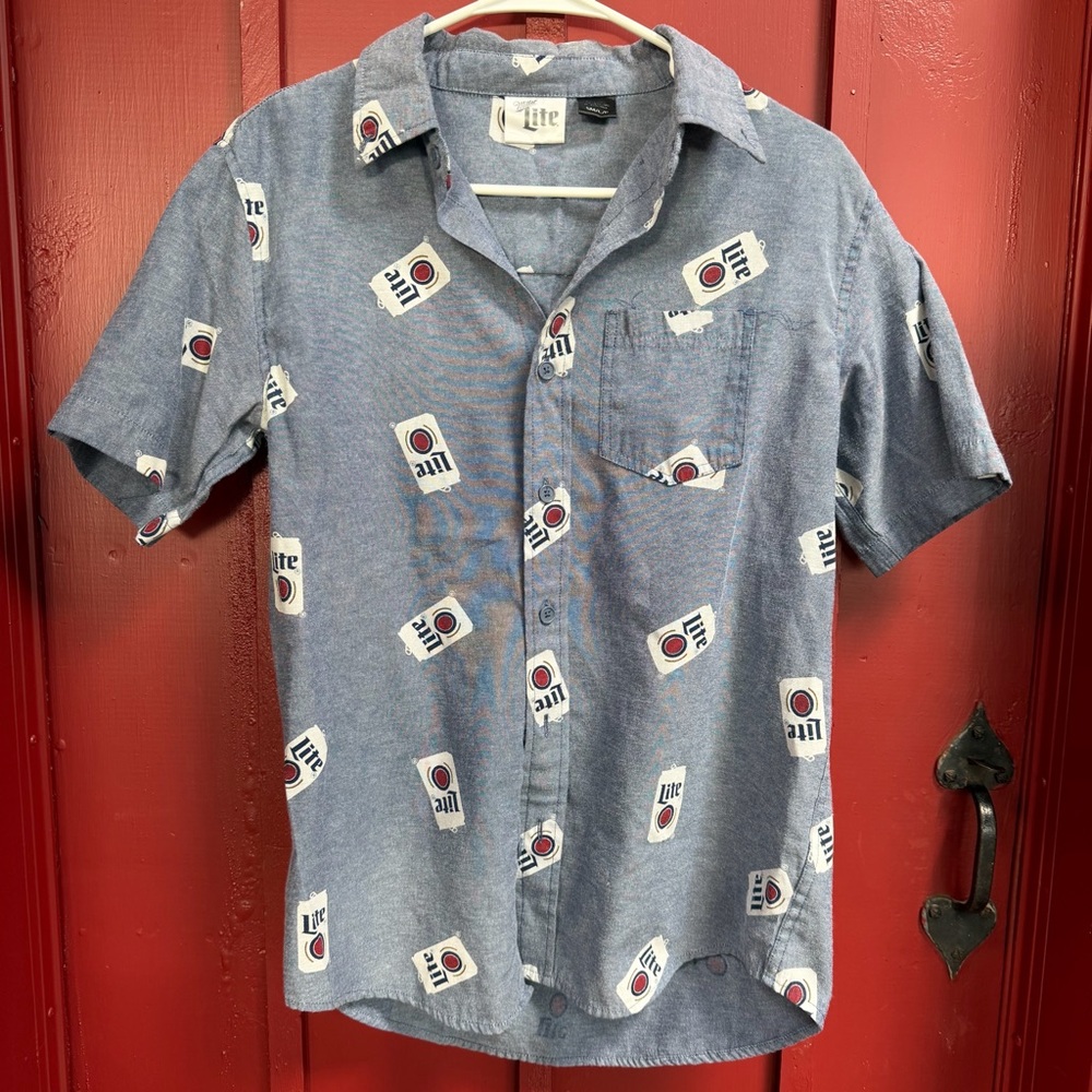 Miller Lite Button Down Shirt!